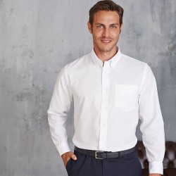 Plain Long sleeve easycare Oxford shirt Kariban White 130gsm, Colours 135gsm